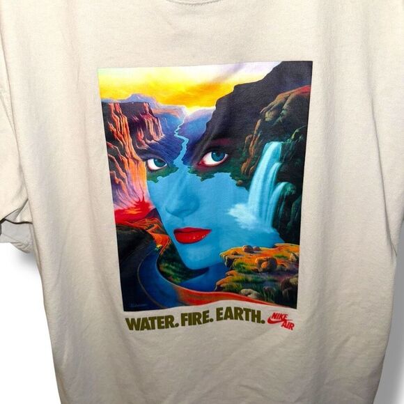 Nike The Nike Tee Water Fire Earth Oversized Fit T Shirt Sz M - Picture 3 of 6